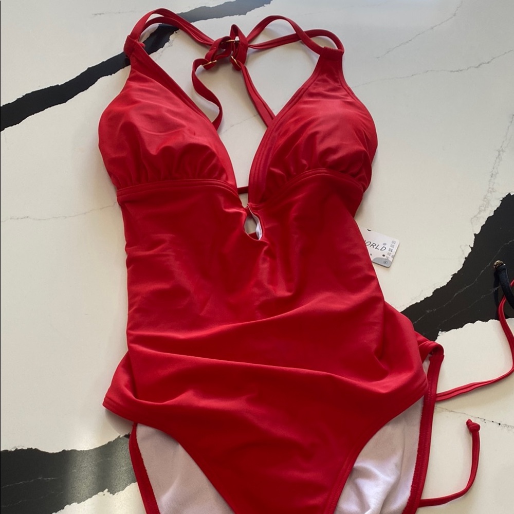 Red women’s One Piece sexy Swimsuit